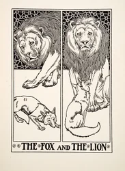 The Fox and the Lion, from A Hundred Fables of Aesop, pub. 1903