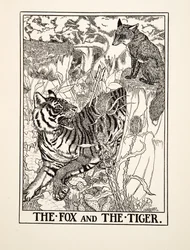 The Fox and the Tiger, from A Hundred Fables of Aesop, pub. 1903