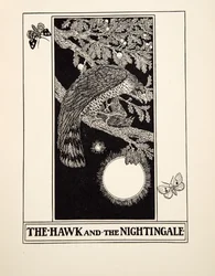 The Hawk and the Nightingale, from A Hundred Fables of Aesop