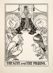The Kite and the Pigeons, from A Hundred Fables of Aesop, pub.1903