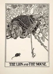 The Lion and the Mouse, from A Hundred Fables of Aesop, pub. 1903
