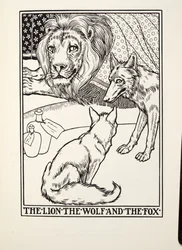 The Lion, the Wolf and the Fox, from Fontaine Fables, pub. 1905