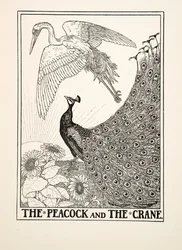The Peacock and the Crane, from A Hundred Fables of Aesop, published 1903
