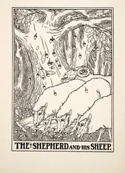 The Shepherd and his Sheep, from A Hundred Fables of Aesop, pub. 1903