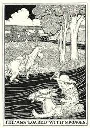 Fables of La Fontaine: The ass loaded with sponges
