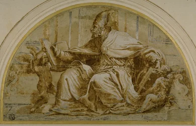 Seated Church Father (Saint Augustine?) with Putti