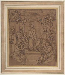 Virgin and Child Enthroned with Saint Anthony Abbot, Saint Peter, Saint Paul