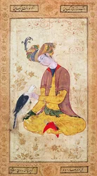 A Hunter Stroking His Falcon