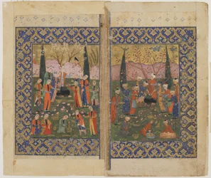 A picnic in a garden