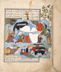 A sleeping man is decapitated in his tent, c.1560