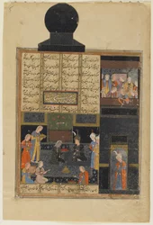 Bahram Gur and the Princess in the Black Pavilion from a Khamsa (Quintet) by Nizami
