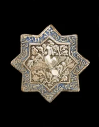 Eight-pointed star tile, Iran, Il-Khanid dynasty