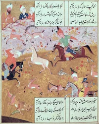 The Royal Hunt, from a book of poems by Hafiz Shirazi (c.1325-c.1388)