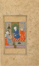 Zulaykha and an Elderly Man Listen to a Conversation