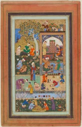 Folio from an album; A School Scene, Tabriz, Iran, Safavid period, c.1540