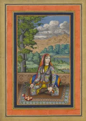 Portrait of a Persian Lady, Folio from the Davis Album, c.1736-37