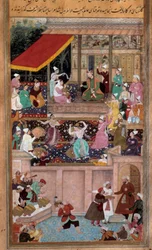 Scene of dances, music, entertainment at the court of a sultan
