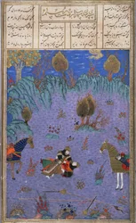 Suhrab Slain by His Father Rustam, illustration from the Shahnama (Book of Kings)