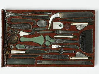 Tool kit depicting the Holy Family, c.1830