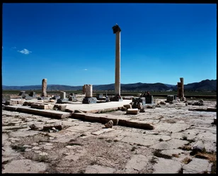 View of the remains of the first royal palace, built under Cyrus