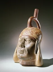 Pottery portrait vessel, Mochica