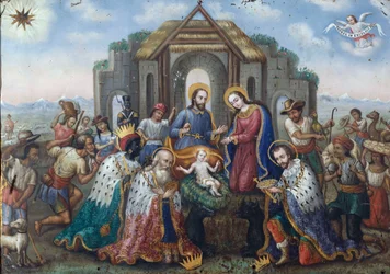 The Nativity with the Adoration of the Magi and Shepherds, an Andean Landscape Beyond