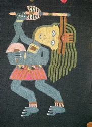 Woven Wool Dancer with Baton, Paracas Tribe