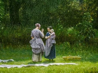 Bleaching Linen in a Clearing (detail)