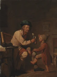 A Peasant Giving His Son Something to Drink