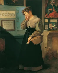 Girl in Front of a Lottery Shop