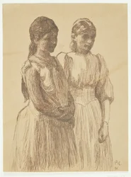Two Young Girls. Study for the Painting "Ball in a Provincial Town" (Gothenburg Art Museum)