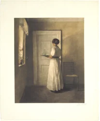 Young Girl with a Tray
