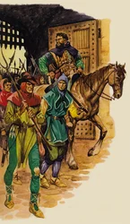 The rabble peasant army, led by Wat Tyler