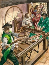Workers Attack the Blackburn Home of James Hargreaves to Destroy His Invention, the Spinning Jenny