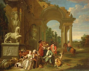 A Hunting Party in Classical Ruins
