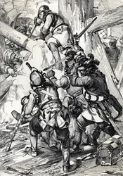 King Charles XII of Sweden Defending Against the Turks in Bender, February 1713