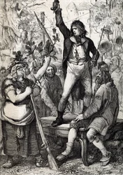 Outbreak of the French Revolution in 1789: The Assembled Populace is Urged to Choose the Colour of a Cockade and to Take Up Arms