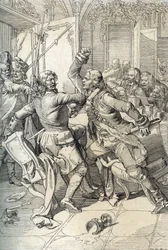 Streltsy Revolt: Arrest of Members of Streltsy Regiments After Their Uprising in 1698 Against Progressive Innovations of Tsar Peter the Great, Russia