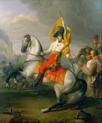 Archduke Charles with the Flag of the Zach Regiment in the Battle