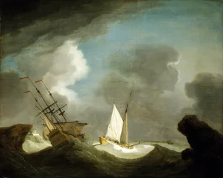 An East India Trading Company ship and a British royal yacht