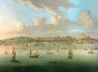 The British Fleet Sailing into Lisbon Harbour, 1735