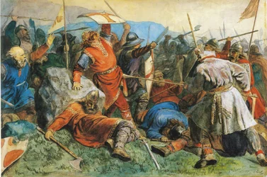 Saint Olav at the Battle of Stiklestad, 1859