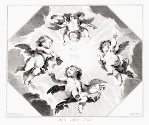 Four Child Angels Celebrating the Virgin Mary