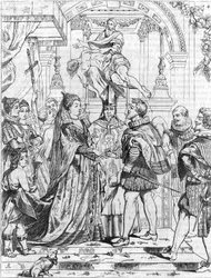 Marriage by proxy of Marie de Medicis with Henry IV in Florence, 5 October 1600. Engraving by Pierre Paul Rubens