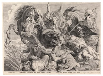 The Hunt of the Hippo and the Crocodile (engraving)