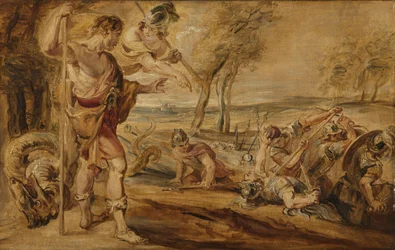 Cadmus, Guided by Minerva, Observes the Spartoi Fighting