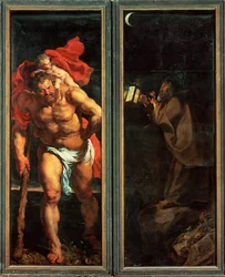 Altar: Descent from Cross, Closed, Left Side: Saint Christopher