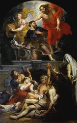 Christ appointing Saint Roch as patron saint of the plague victims