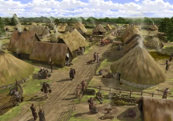 Iron Age town at Silchester, from north towards southern entrance