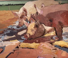 Pigs in Sunlight and Mud